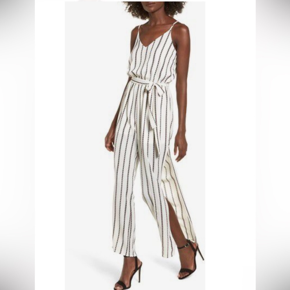 One Clothing Los Angeles Nordstrom Arrow Stripe Belt Tie Wide Slit Leg